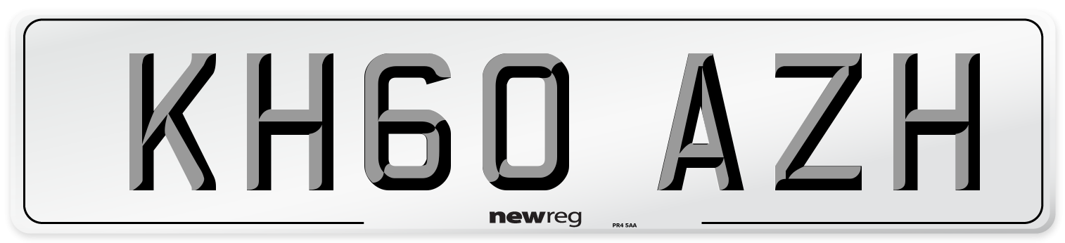 KH60 AZH Number Plate from New Reg